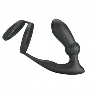 PRETTY LOVE - Emoni Vibrating Penis Sleeve Ring (Chargeable - Black)
